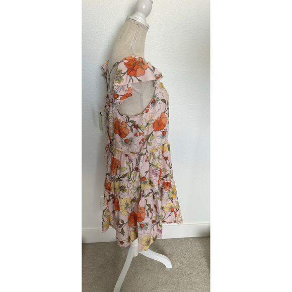 Lottie & Holly Retro Print Floral Mini Sun Dress - L - Picture 4 of 5